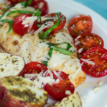 One Pan Chicken Bruschetta