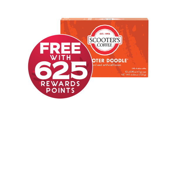 SCOOTER’S COFFEE 12 oz Ground or 12 ct K-Cup Selected Varieties