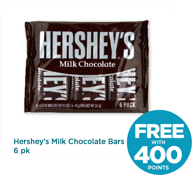 Hershey’s Milk Chocolate Bars 6 pk