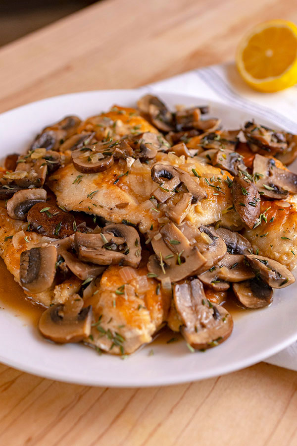 Chicken with Lemon and Mushroom Sauce