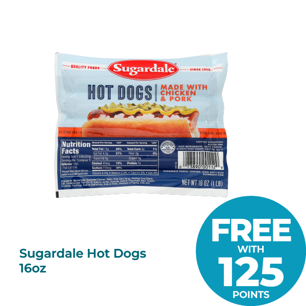 Sugardale Hot Dogs 16oz