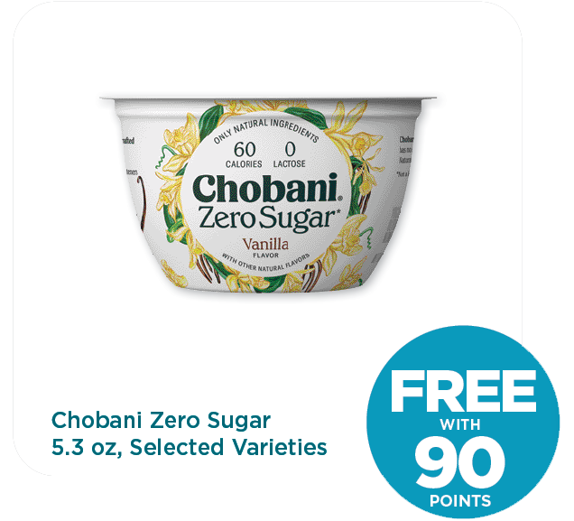 Chobani Zero Sugar 5.3 oz, Selected Varieties